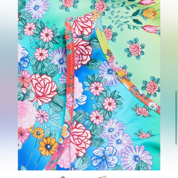 NWOT Johnny Was One-Shoulder Ombré Floral Swimsuit SIZE L - Picture 3 of 8